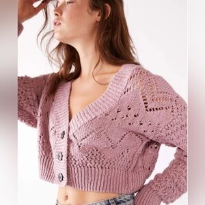 Free People Cropped Chloe Cardigan Medium Pressed Flowers
